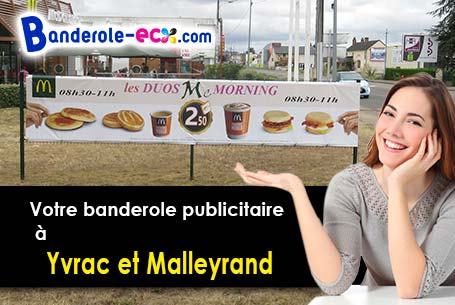A Yvrac-et-Malleyrand (Charente/16110) recevez votre banderole personnalisée