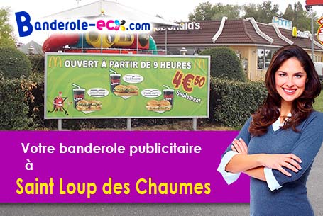 A Saint-Loup-des-Chaumes (Cher/18190) impression de banderole publicitaire