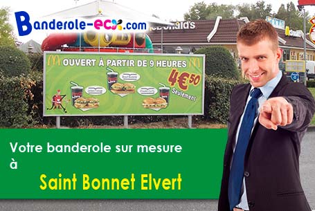 A Saint-Bonnet-Elvert (Corrèze/19380) impression de banderole publicitaire