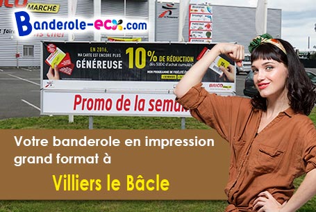 Création graphique inclus pour votre banderole personnalisée à Villiers-le-Bâcle (Essonne/91190)