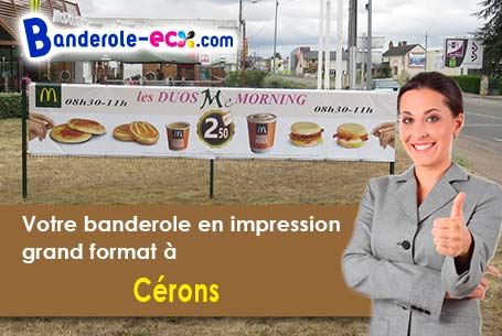 Livraison de votre banderole personnalisée à Cérons (Gironde/33720)