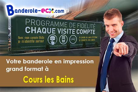 A Cours-les-Bains (Gironde/33690) livraison de votre banderole publicitaire