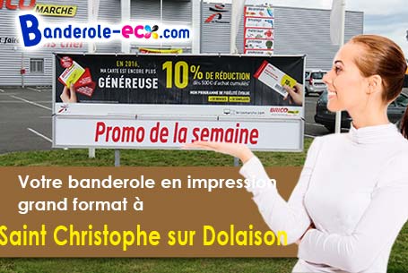 Banderole publicitaire fabriqué sur mesure à Saint-Christophe-sur-Dolaison (Haute-Loire/43370)