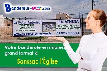Banderole pas cher fabriqué sur mesure à Sanssac-l'Église (Haute-Loire/43320)