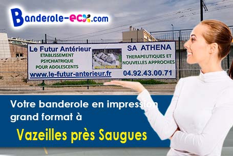 Banderole publicitaire fabriqué sur mesure à Vazeilles-près-Saugues (Haute-Loire/43580)