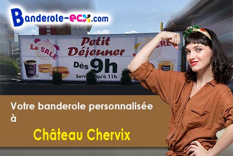 Création graphique offerte de votre banderole publicitaire à Château-Chervix (Haute-Vienne/87380)