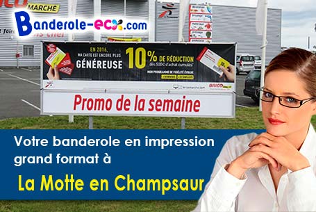 Banderole personnalisée sur mesure à La Motte-en-Champsaur (Hautes-Alpes/5500)