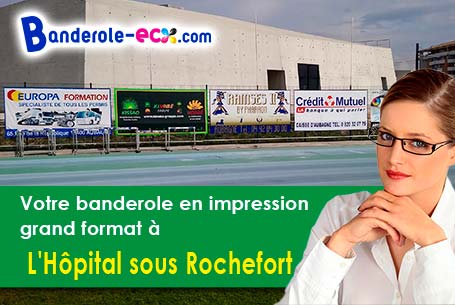 Banderole publicitaire fabriqué sur mesure à L'Hôpital-sous-Rochefort (Loire/42130)