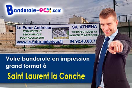 Banderole personnalisée fabriqué sur mesure à Saint-Laurent-la-Conche (Loire/42210)