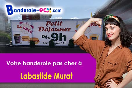 Banderole publicitaire fabriqué sur mesure à Labastide-Murat (Lot/46240)