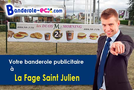 A La Fage-Saint-Julien (Lozère/48200) fourniture de votre banderole personnalisée