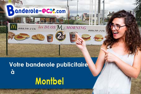A Montbel (Lozère/48170) fourniture de votre banderole personnalisée