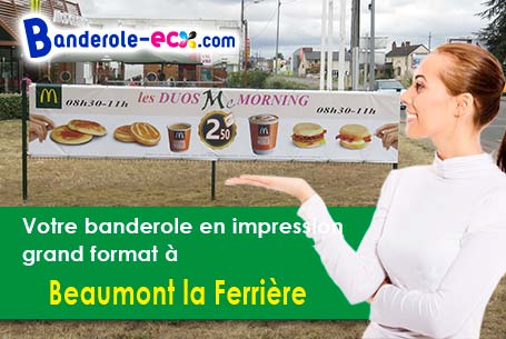 Banderole publicitaire pour vos manifestations à Beaumont-la-Ferrière (Nièvre/58700)
