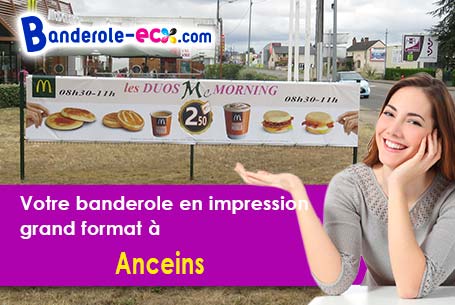 Création offerte de votre banderole personnalisée à Anceins (Orne/61550)