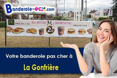 Création offerte de votre banderole personnalisée à La Gonfrière (Orne/61550)