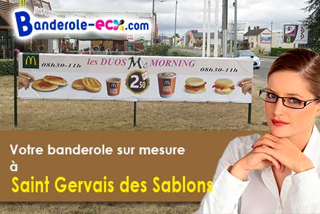 Création offerte de votre banderole publicitaire à Saint-Gervais-des-Sablons (Orne/61160)