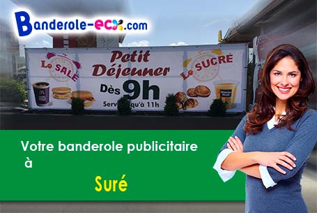 Création offerte de votre banderole pas cher à Suré (Orne/61360)