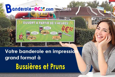 Création inclus pour votre banderole pas cher à Bussières-et-Pruns (Puy-de-Dôme/63260)