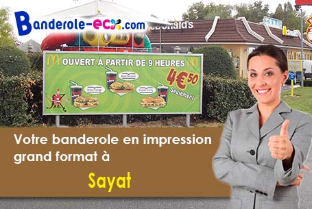 Création gratuite de votre banderole publicitaire à Sayat (Puy-de-Dôme/63530)
