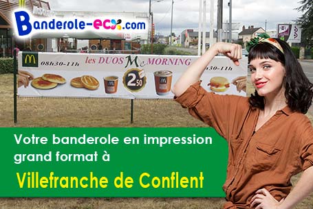 Création inclus pour votre banderole pas cher à Villefranche-de-Conflent (Pyrénées-Orientales/66500)