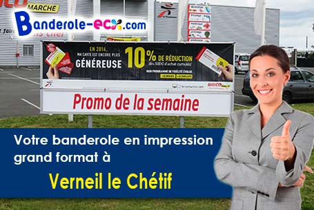 Fabrication sur mesure de votre banderole pas cher à Verneil-le-Chétif (Sarthe/72360)