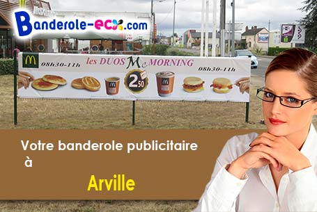 Création maquette offerte de votre banderole pas cher à Arville (Seine-et-Marne/77890)