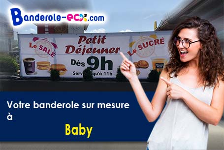 Création maquette offerte de votre banderole publicitaire à Baby (Seine-et-Marne/77480)