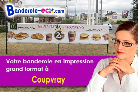 Création maquette offerte de votre banderole personnalisée à Coupvray (Seine-et-Marne/77700)