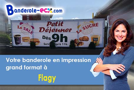 Création maquette offerte de votre banderole personnalisée à Flagy (Seine-et-Marne/77940)