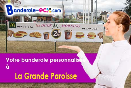 Création maquette offerte de votre banderole publicitaire à La Grande-Paroisse (Seine-et-Marne/77130
