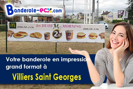 Création maquette offerte de votre banderole pas cher à Villiers-Saint-Georges (Seine-et-Marne/77560