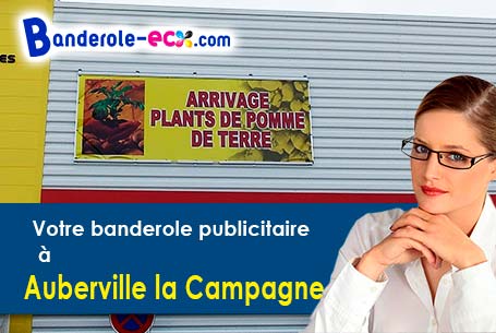 Création maquette offerte de votre banderole personnalisée à Auberville-la-Campagne (Seine-Maritime/