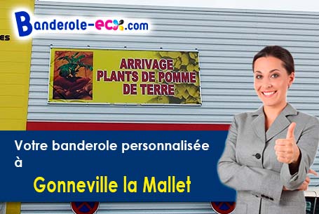 Création maquette offerte de votre banderole personnalisée à Gonneville-la-Mallet (Seine-Maritime/76