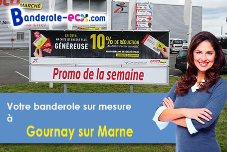 Création graphique gratuite de votre banderole personnalisée à Gournay-sur-Marne (Seine-Saint-Denis/