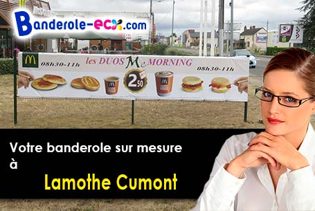 Création maquette inclus pour votre banderole personnalisée à Lamothe-Cumont (Tarn-et-Garonne/82500)