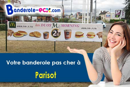 Création maquette inclus pour votre banderole personnalisée à Parisot (Tarn-et-Garonne/82160)