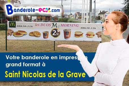 Création graphique offerte de votre banderole publicitaire à Saint-Nicolas-de-la-Grave (Tarn-et-Garo