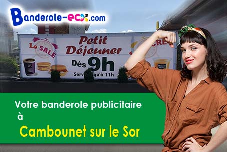 Création maquette inclus pour votre banderole personnalisée à Cambounet-sur-le-Sor (Tarn/81580)