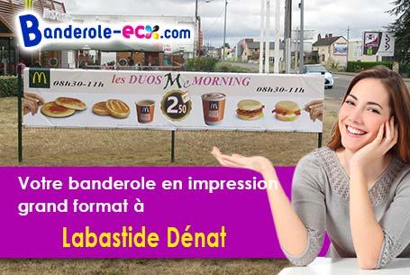 Création maquette gratuite de votre banderole pas cher à Labastide-Dénat (Tarn/81120)
