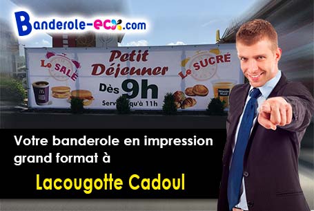 Création maquette inclus pour votre banderole personnalisée à Lacougotte-Cadoul (Tarn/81500)