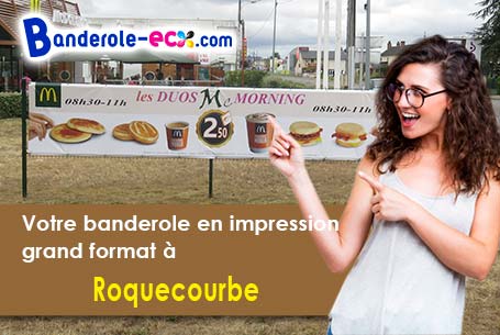 Création graphique offerte de votre banderole publicitaire à Roquecourbe (Tarn/81210)