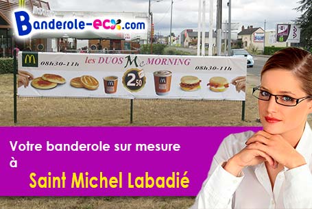 Création maquette gratuite de votre banderole pas cher à Saint-Michel-Labadié (Tarn/81340)