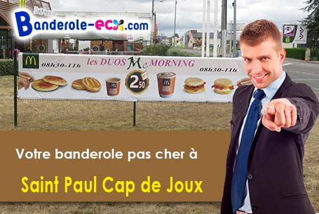 Création maquette inclus pour votre banderole personnalisée à Saint-Paul-Cap-de-Joux (Tarn/81220)