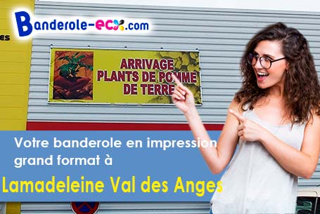 Création graphique gratuite de votre banderole publicitaire à Lamadeleine-Val-des-Anges (Territoire 