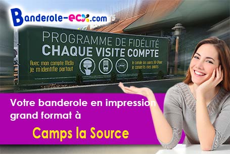 Création graphique offerte de votre banderole publicitaire à Camps-la-Source (Var/83170)