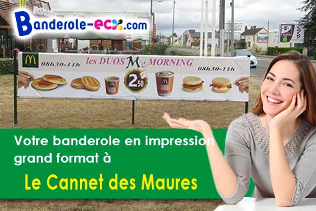 Création maquette inclus pour votre banderole personnalisée à Le Cannet-des-Maures (Var/83340)
