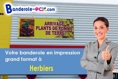 Création maquette inclus pour votre banderole personnalisée à Herbiers (Vendée/85500)