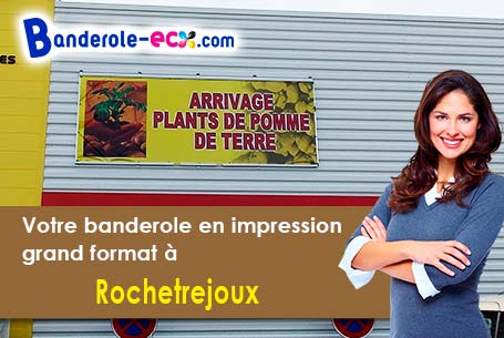 Création maquette inclus pour votre banderole personnalisée à Rochetrejoux (Vendée/85510)