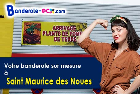 Création maquette inclus pour votre banderole personnalisée à Saint-Maurice-des-Noues (Vendée/85120)