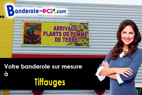 Création maquette inclus pour votre banderole personnalisée à Tiffauges (Vendée/85130)